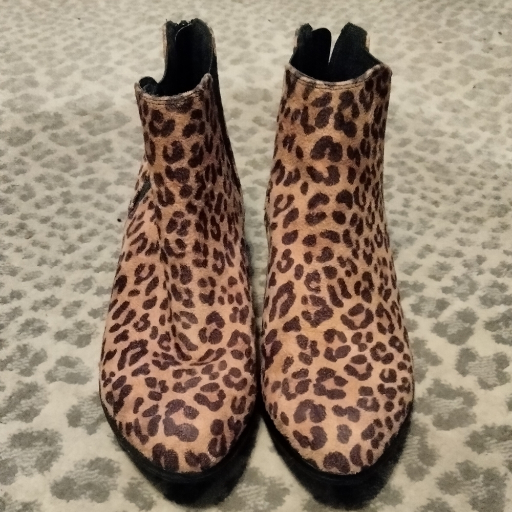 Leopard print booties